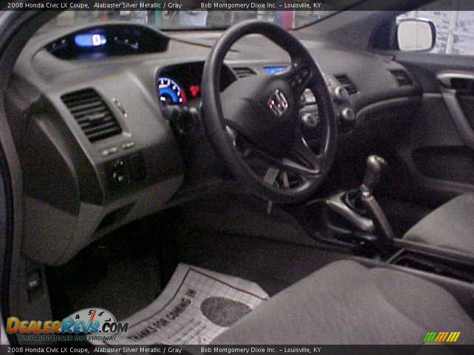 2008 Honda Civic LX Coupe Alabaster Silver Metallic / Gray Photo #9
