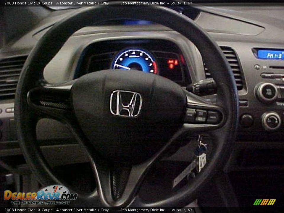 2008 Honda Civic LX Coupe Alabaster Silver Metallic / Gray Photo #13