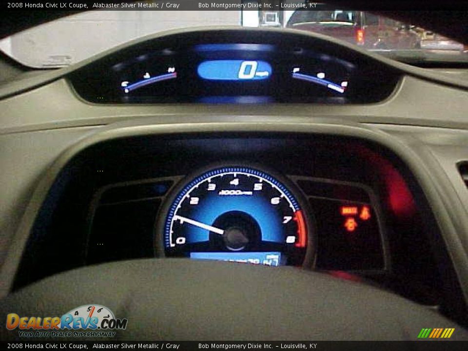 2008 Honda Civic LX Coupe Alabaster Silver Metallic / Gray Photo #14