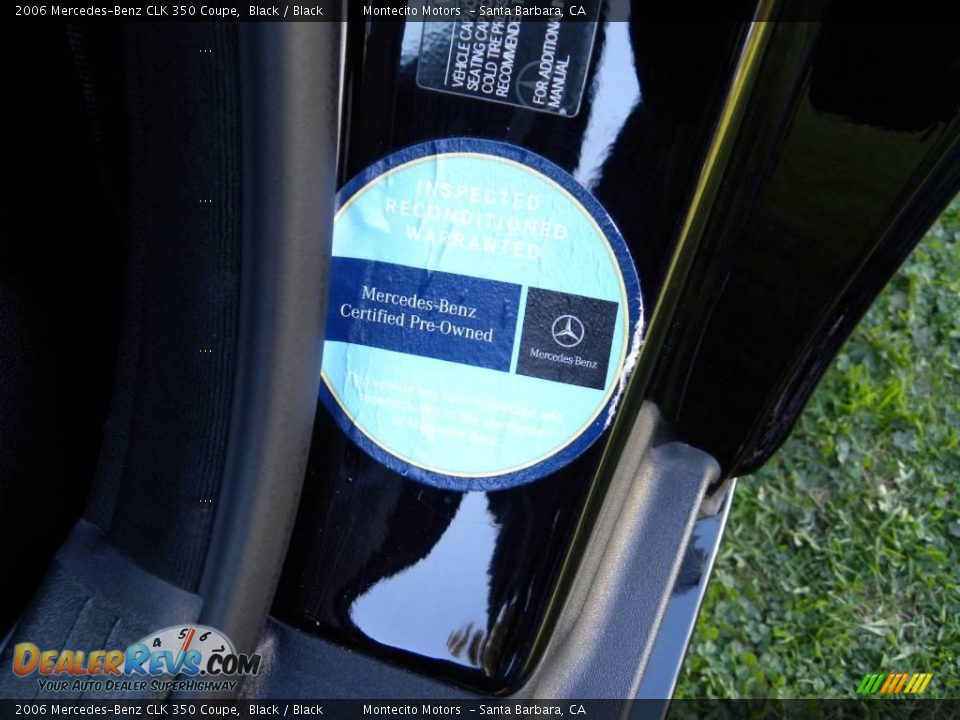 2006 Mercedes-Benz CLK 350 Coupe Black / Black Photo #17