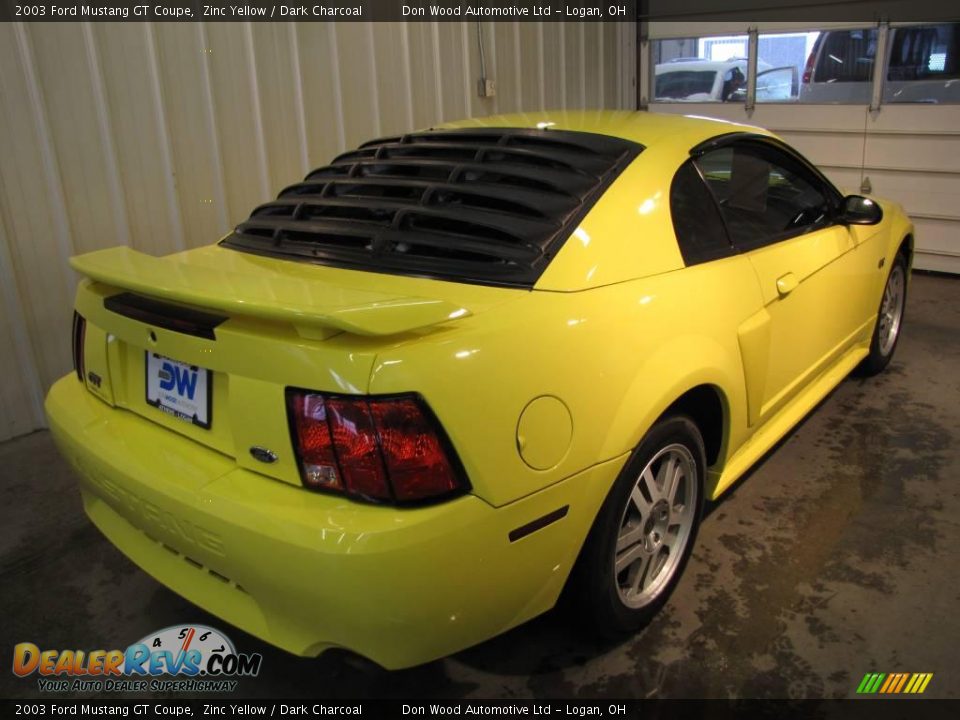 2003 Ford Mustang GT Coupe Zinc Yellow / Dark Charcoal Photo #3