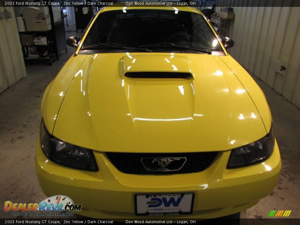 2003 Ford Mustang GT Coupe Zinc Yellow / Dark Charcoal Photo #5