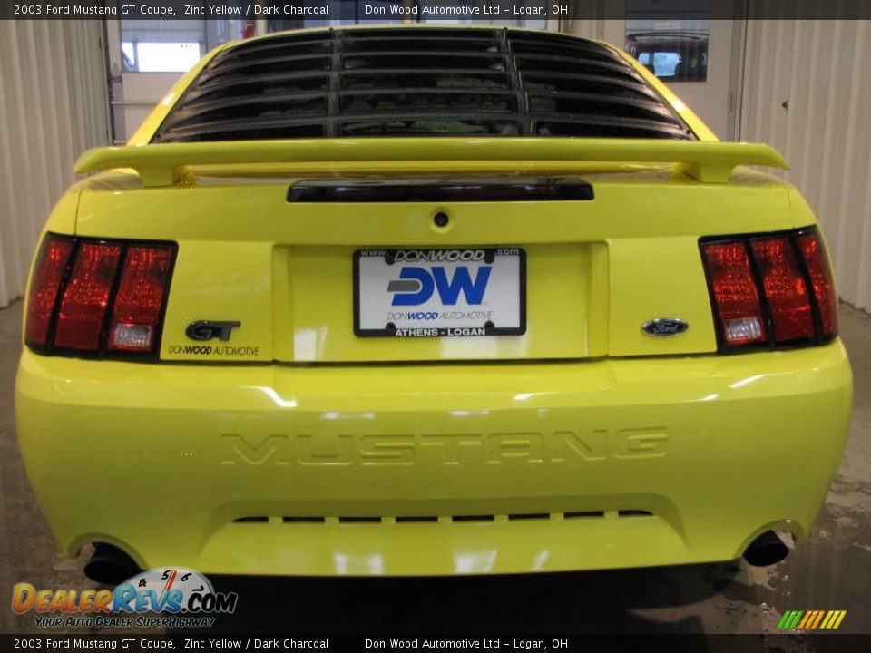 2003 Ford Mustang GT Coupe Zinc Yellow / Dark Charcoal Photo #6