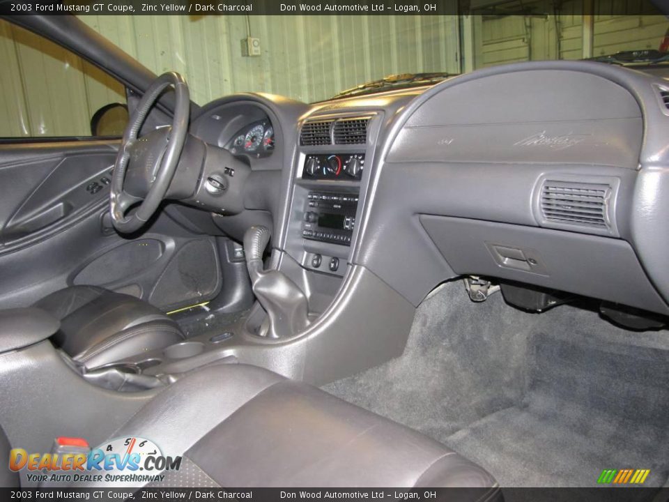 2003 Ford Mustang GT Coupe Zinc Yellow / Dark Charcoal Photo #13