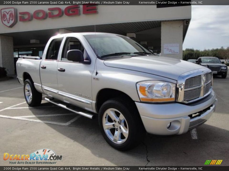 2006 Dodge Ram 1500 Laramie Quad Cab 4x4 Bright Silver Metallic / Medium Slate Gray Photo #1