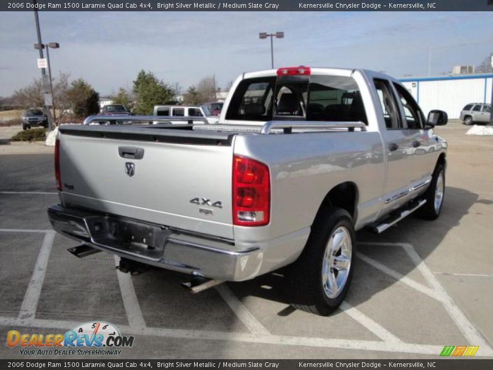 2006 Dodge Ram 1500 Laramie Quad Cab 4x4 Bright Silver Metallic / Medium Slate Gray Photo #3