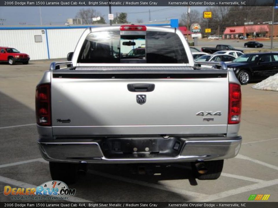 2006 Dodge Ram 1500 Laramie Quad Cab 4x4 Bright Silver Metallic / Medium Slate Gray Photo #4