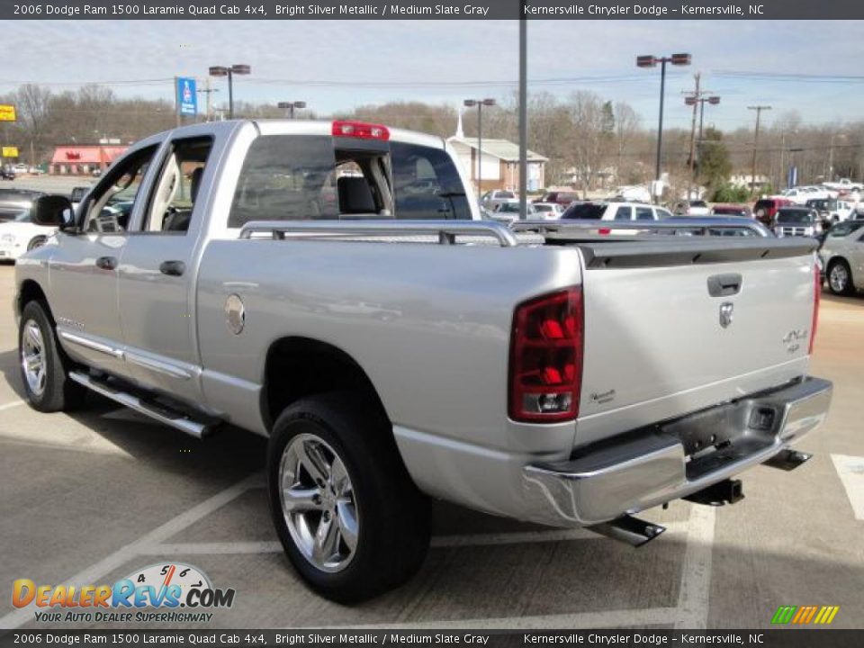 2006 Dodge Ram 1500 Laramie Quad Cab 4x4 Bright Silver Metallic / Medium Slate Gray Photo #5