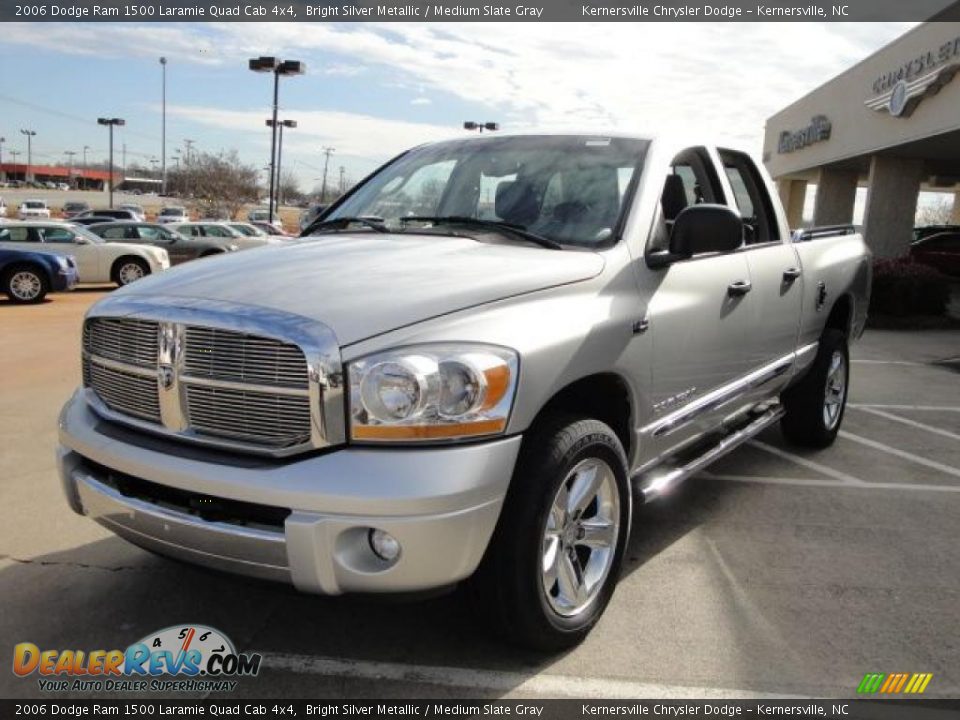 2006 Dodge Ram 1500 Laramie Quad Cab 4x4 Bright Silver Metallic / Medium Slate Gray Photo #7