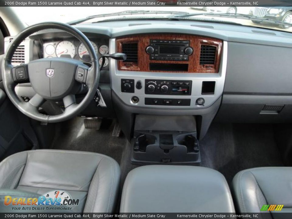 2006 Dodge Ram 1500 Laramie Quad Cab 4x4 Bright Silver Metallic / Medium Slate Gray Photo #25