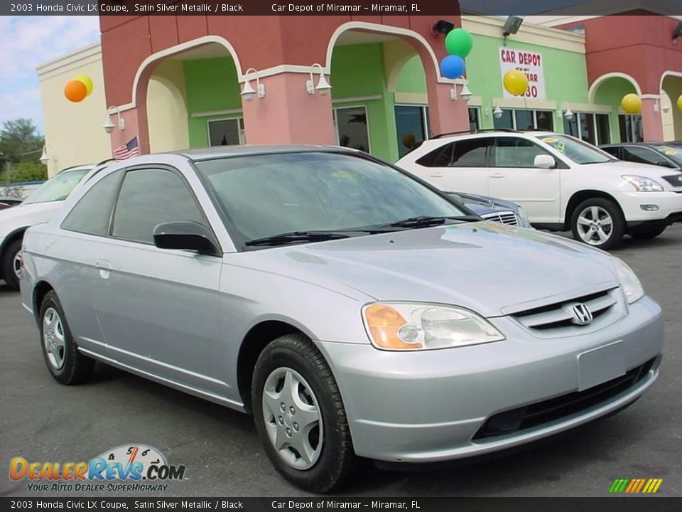 2003 Honda Civic LX Coupe Satin Silver Metallic / Black Photo #1