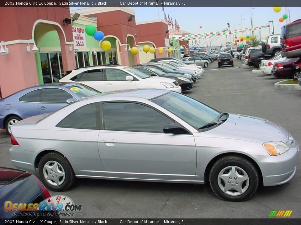 2003 Honda Civic LX Coupe Satin Silver Metallic / Black Photo #2