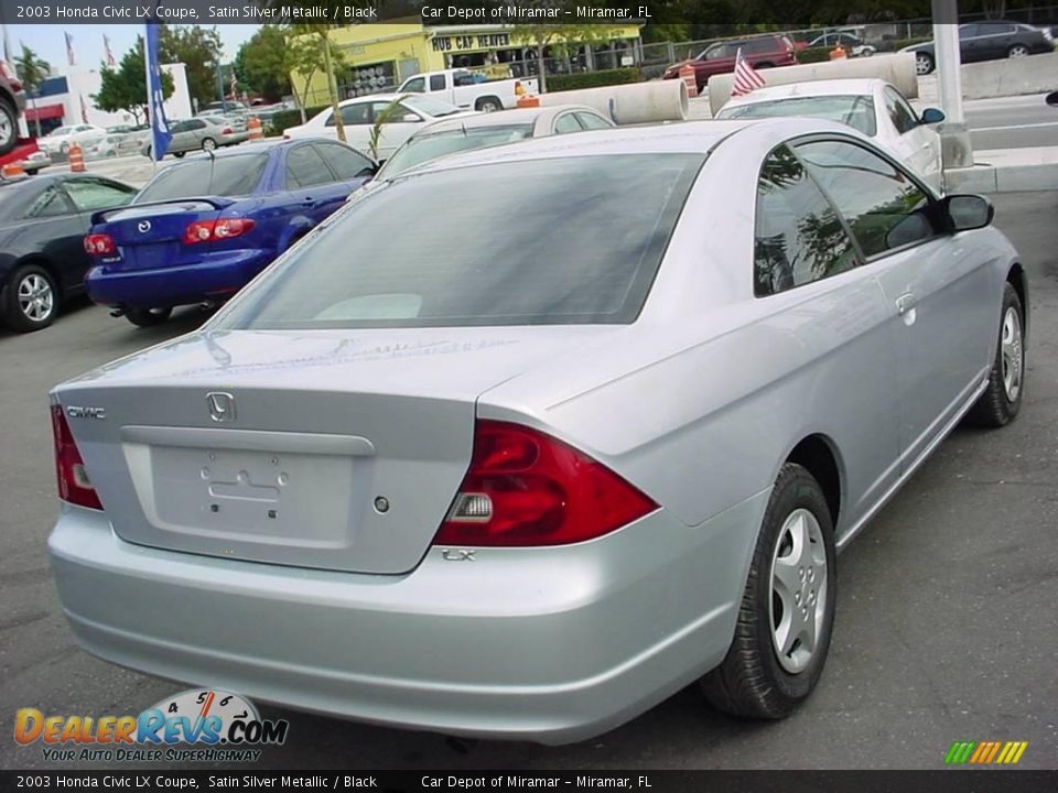 2003 Honda Civic LX Coupe Satin Silver Metallic / Black Photo #3