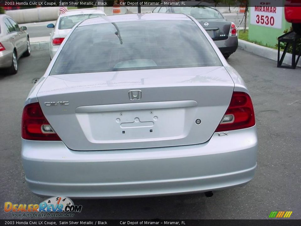 2003 Honda Civic LX Coupe Satin Silver Metallic / Black Photo #4