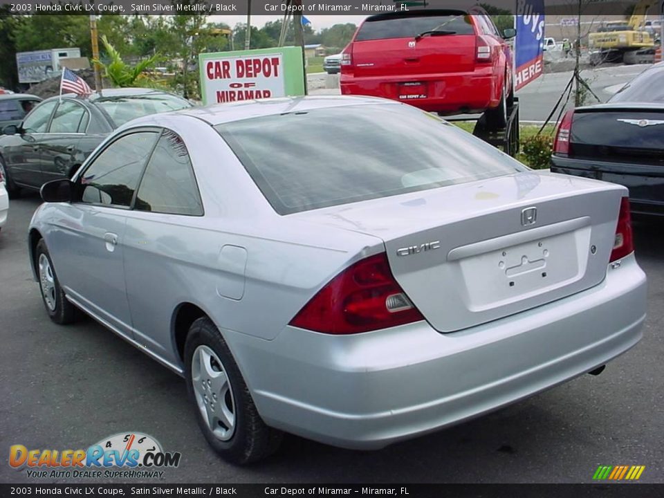 2003 Honda Civic LX Coupe Satin Silver Metallic / Black Photo #5