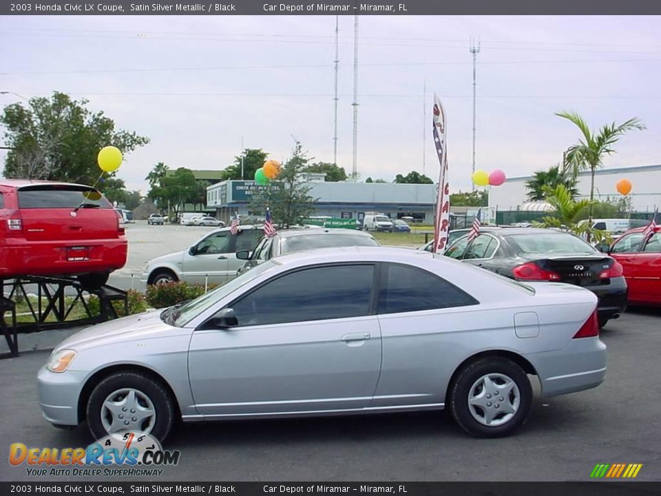 2003 Honda Civic LX Coupe Satin Silver Metallic / Black Photo #6