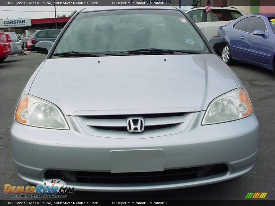2003 Honda Civic LX Coupe Satin Silver Metallic / Black Photo #8