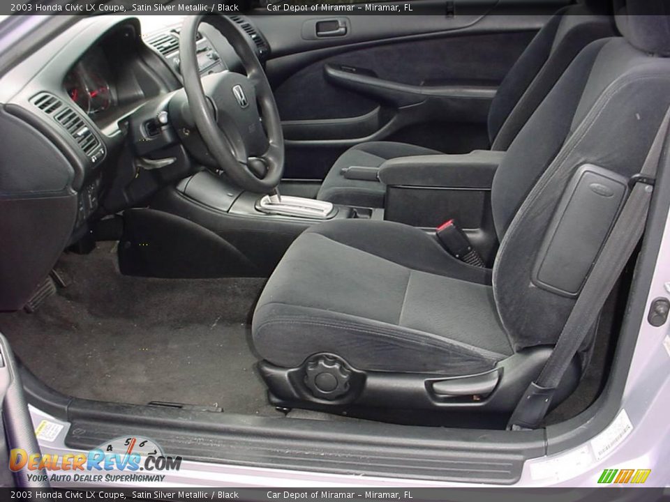 2003 Honda Civic LX Coupe Satin Silver Metallic / Black Photo #10