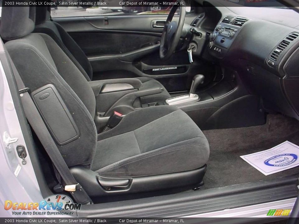 2003 Honda Civic LX Coupe Satin Silver Metallic / Black Photo #11