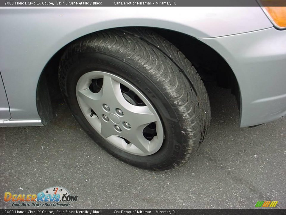 2003 Honda Civic LX Coupe Satin Silver Metallic / Black Photo #14