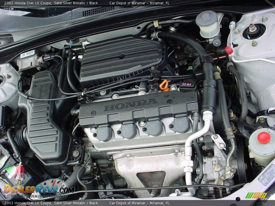 2003 Honda Civic LX Coupe Satin Silver Metallic / Black Photo #15