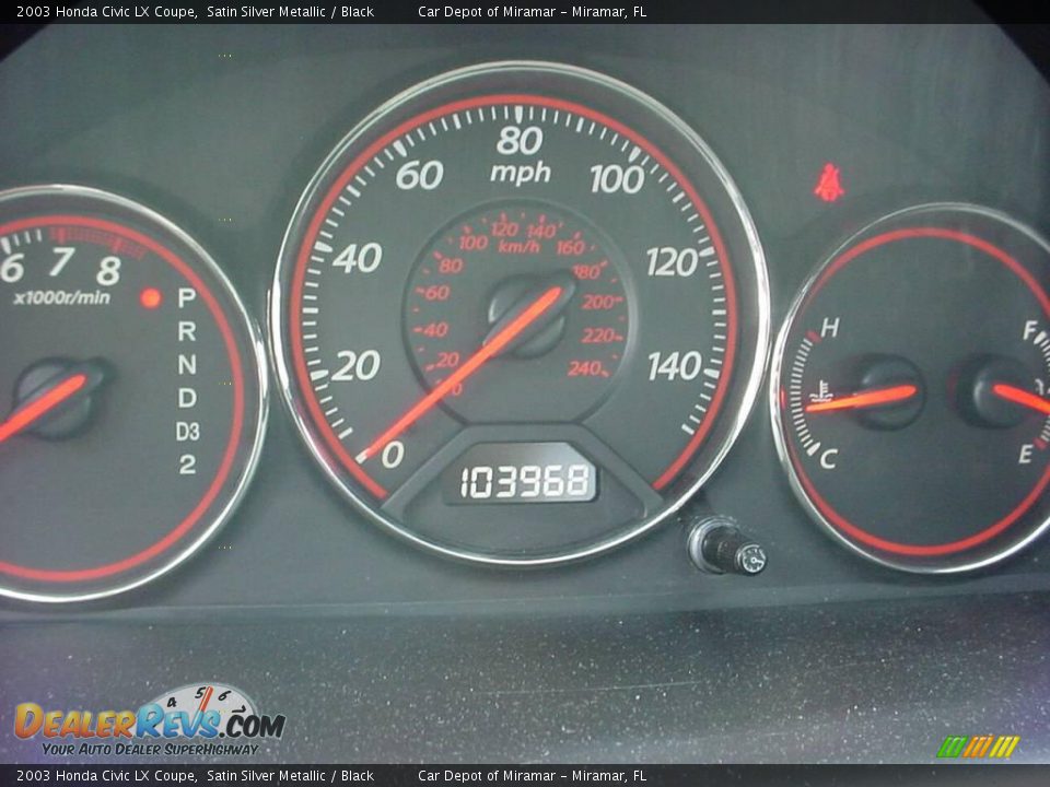 2003 Honda Civic LX Coupe Satin Silver Metallic / Black Photo #16