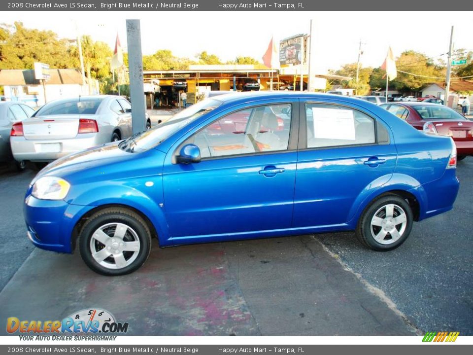 2008 Chevrolet Aveo LS Sedan Bright Blue Metallic / Neutral Beige Photo #2