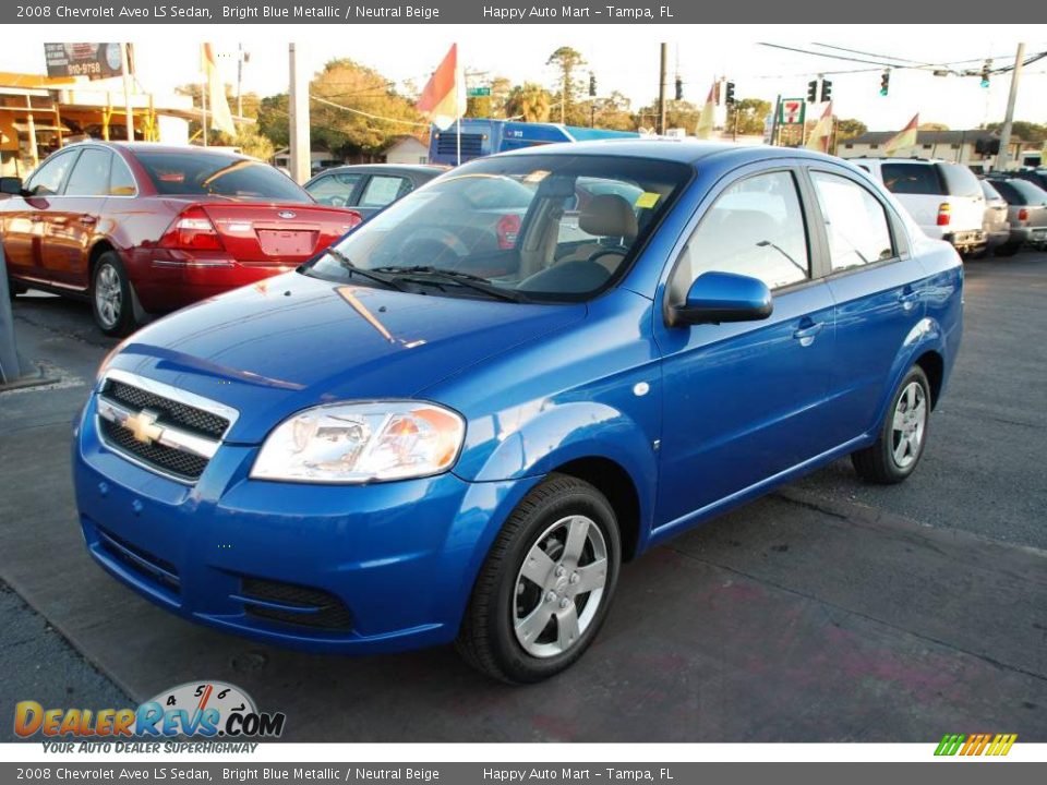 2008 Chevrolet Aveo LS Sedan Bright Blue Metallic / Neutral Beige Photo #4