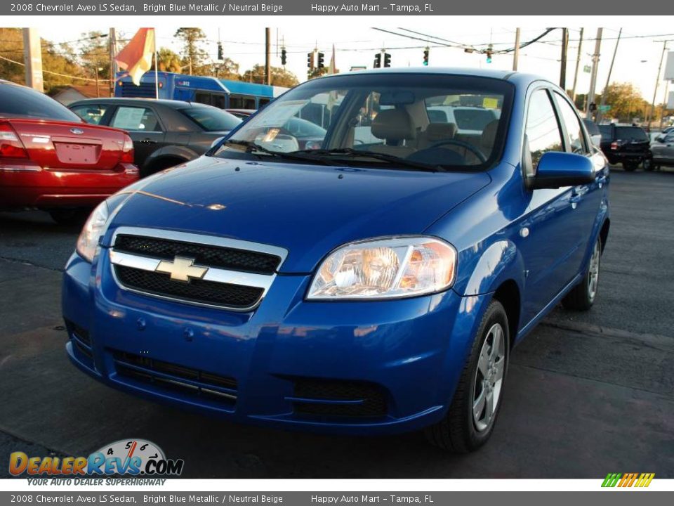 2008 Chevrolet Aveo LS Sedan Bright Blue Metallic / Neutral Beige Photo #6