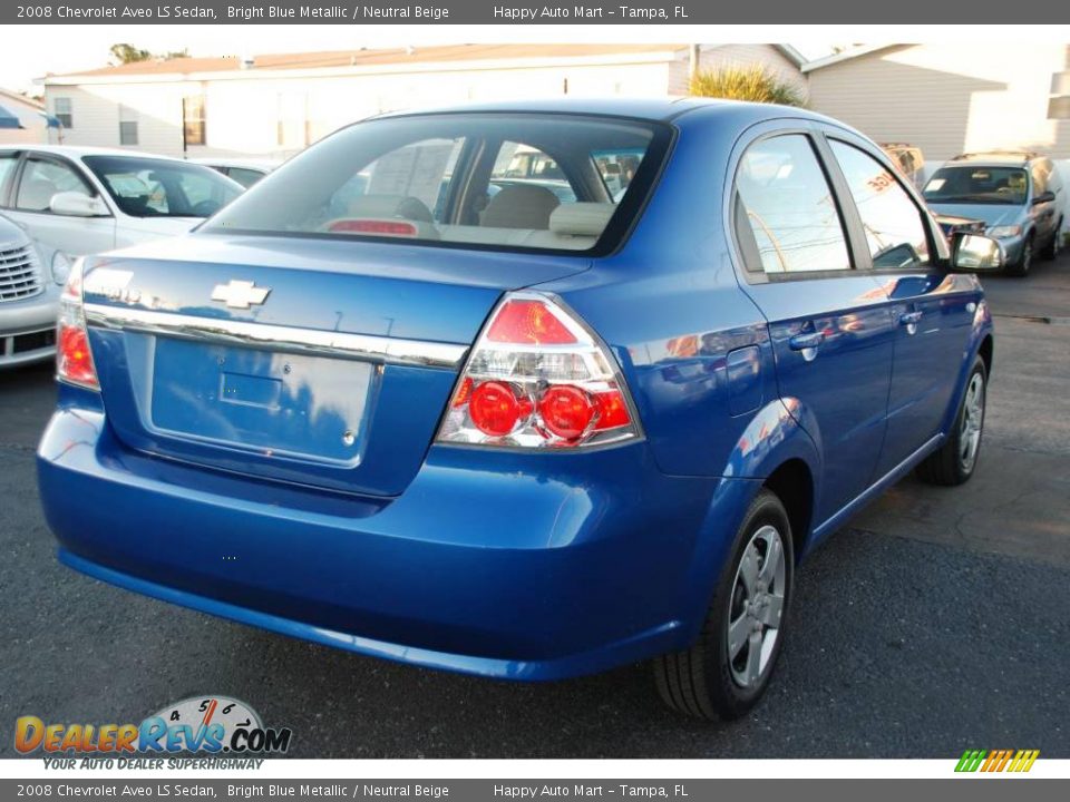 2008 Chevrolet Aveo LS Sedan Bright Blue Metallic / Neutral Beige Photo #8