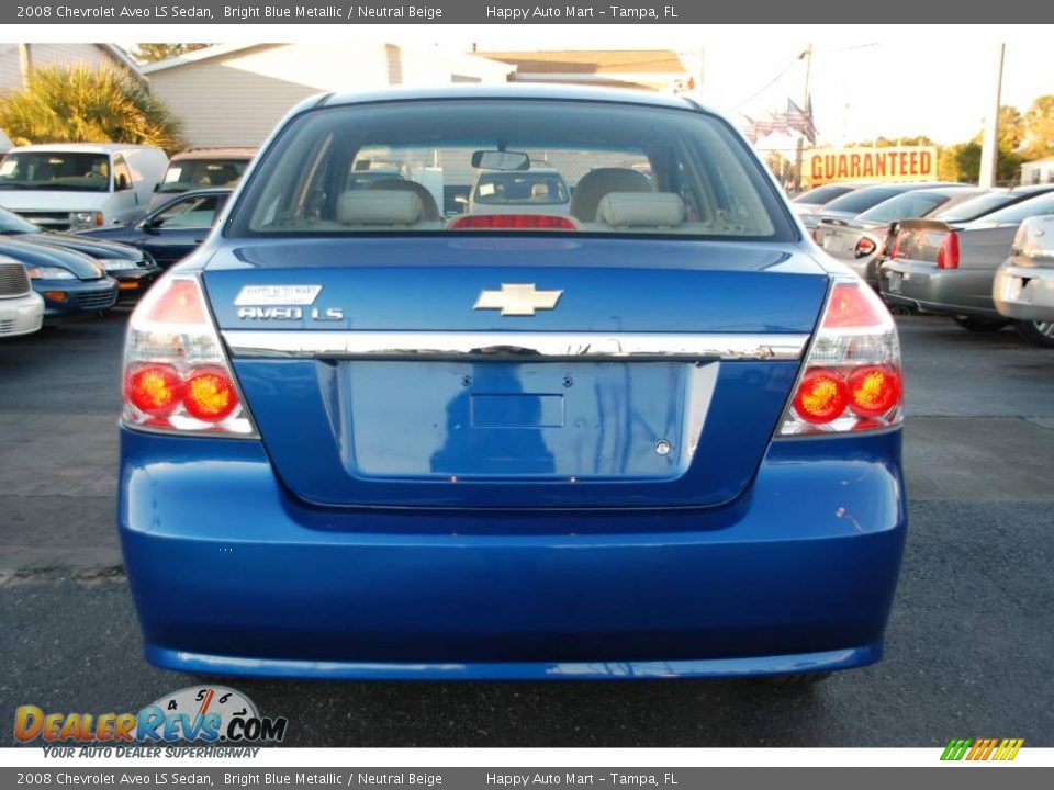 2008 Chevrolet Aveo LS Sedan Bright Blue Metallic / Neutral Beige Photo #9