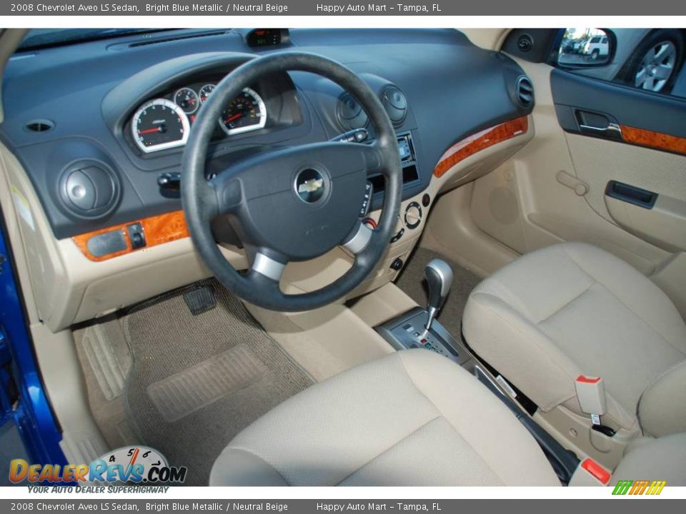 2008 Chevrolet Aveo LS Sedan Bright Blue Metallic / Neutral Beige Photo #11