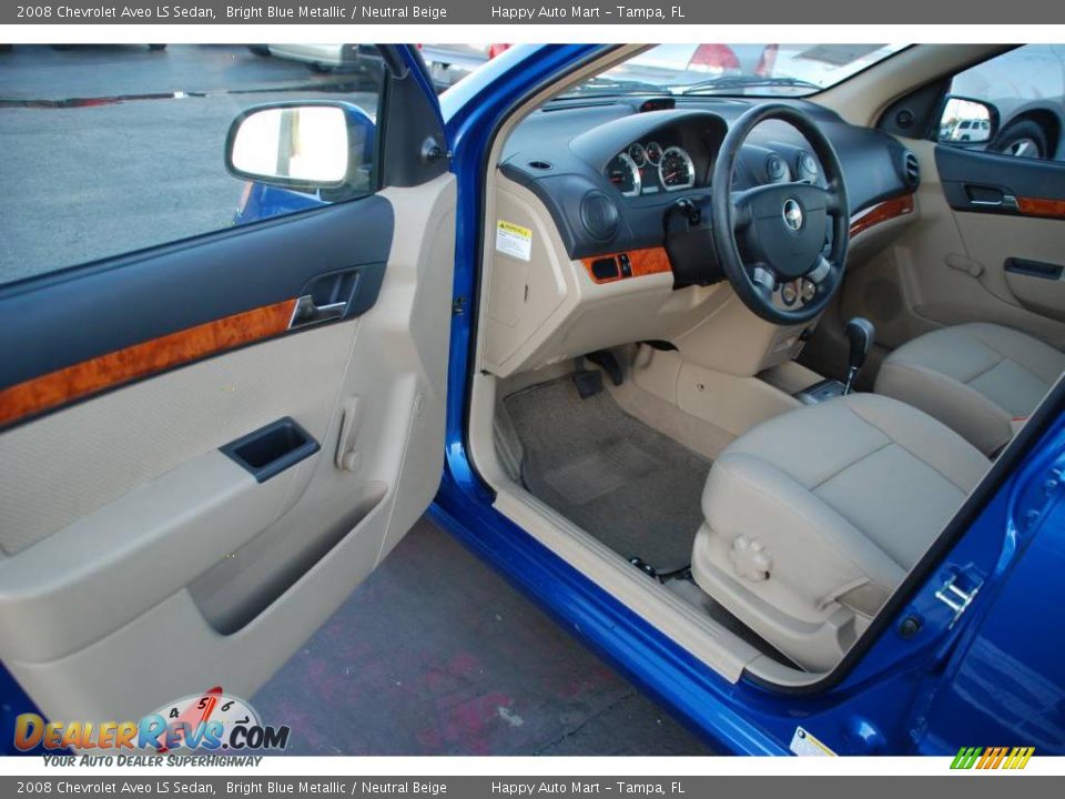 2008 Chevrolet Aveo LS Sedan Bright Blue Metallic / Neutral Beige Photo #12
