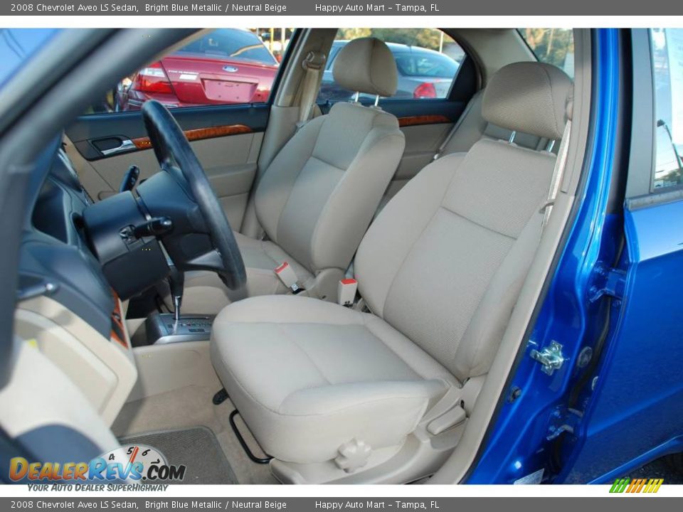 2008 Chevrolet Aveo LS Sedan Bright Blue Metallic / Neutral Beige Photo #14