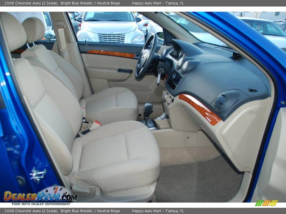2008 Chevrolet Aveo LS Sedan Bright Blue Metallic / Neutral Beige Photo #15