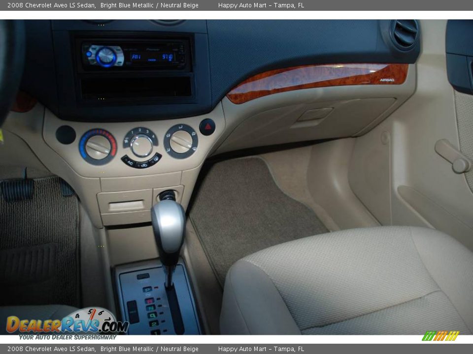2008 Chevrolet Aveo LS Sedan Bright Blue Metallic / Neutral Beige Photo #16