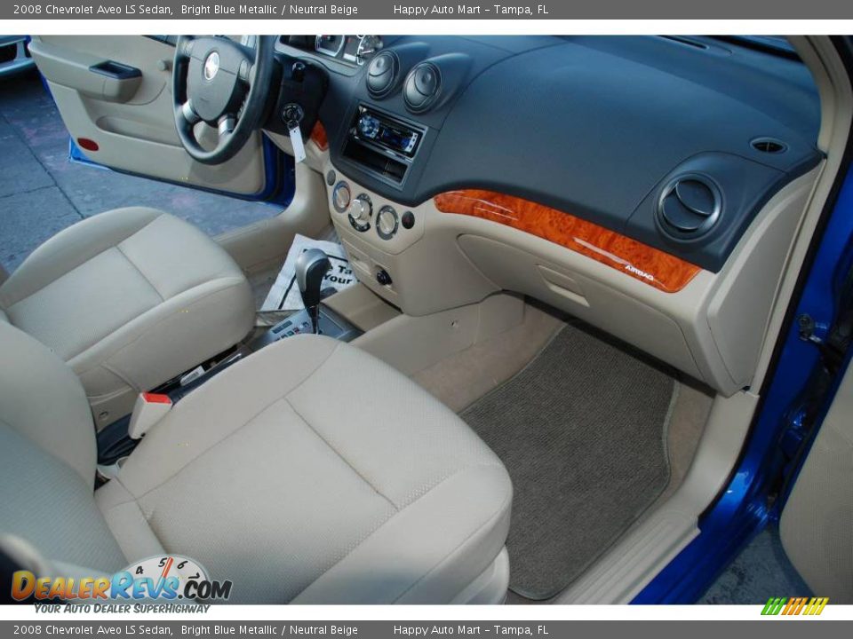 2008 Chevrolet Aveo LS Sedan Bright Blue Metallic / Neutral Beige Photo #18