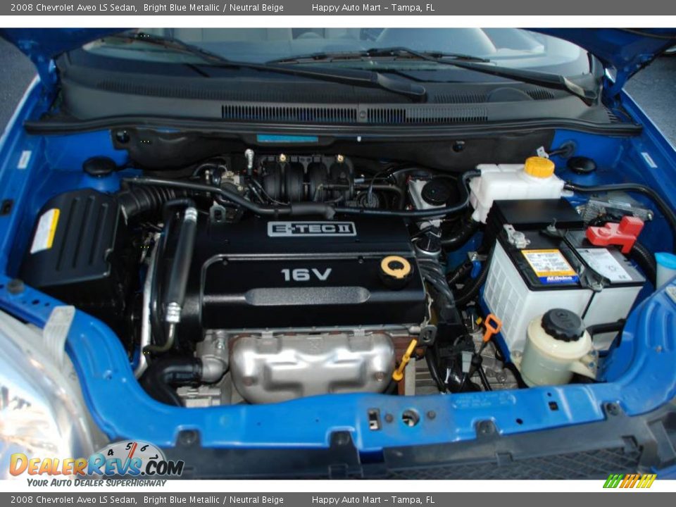 2008 Chevrolet Aveo LS Sedan Bright Blue Metallic / Neutral Beige Photo #25