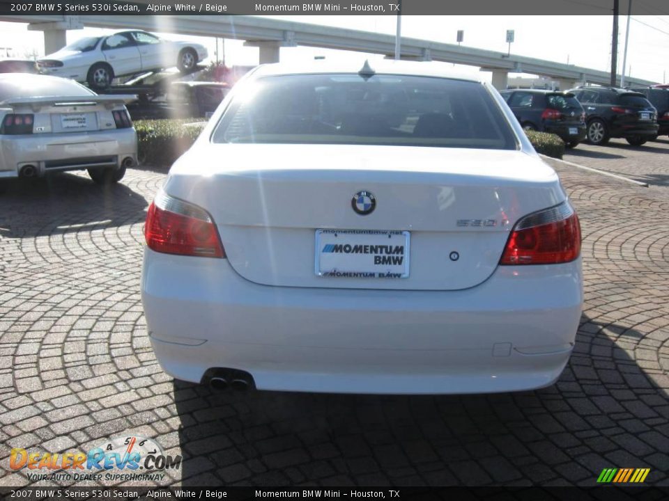 2007 BMW 5 Series 530i Sedan Alpine White / Beige Photo #6