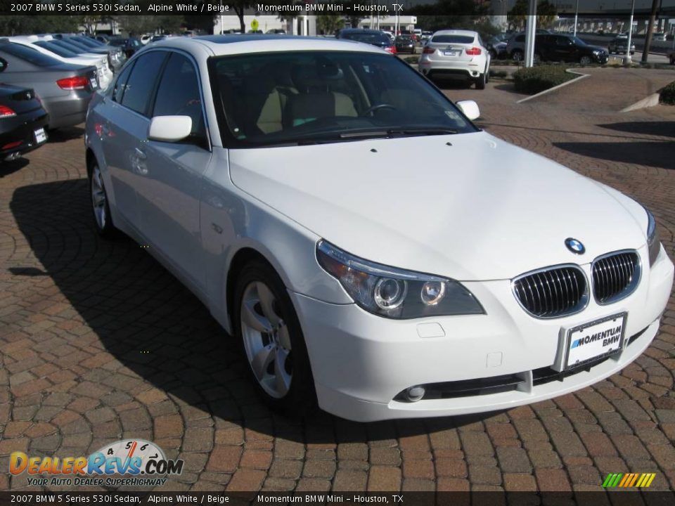 2007 BMW 5 Series 530i Sedan Alpine White / Beige Photo #8