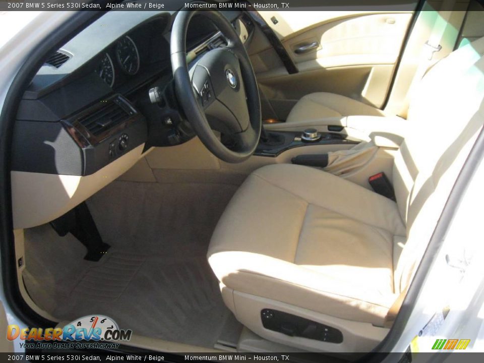 2007 BMW 5 Series 530i Sedan Alpine White / Beige Photo #13
