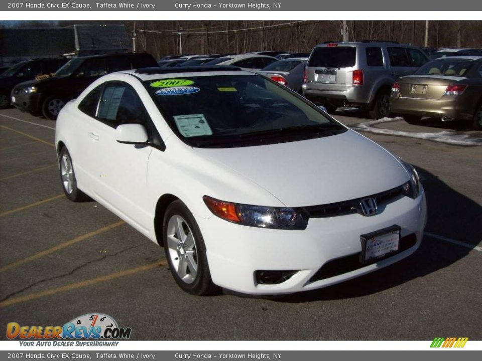 2007 Honda Civic EX Coupe Taffeta White / Ivory Photo #1
