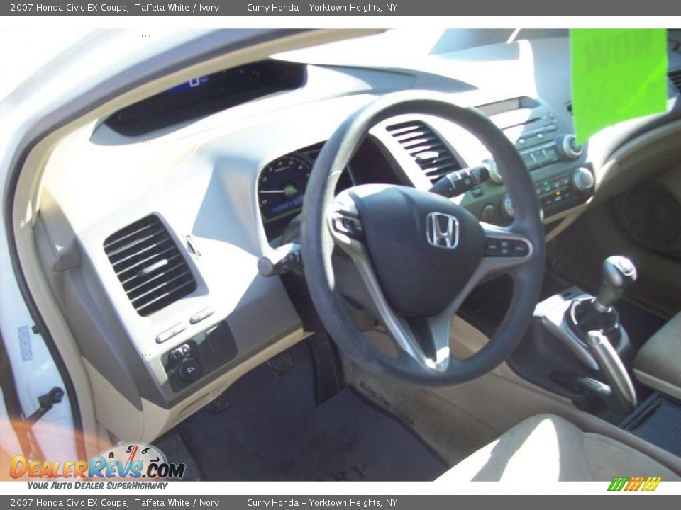 2007 Honda Civic EX Coupe Taffeta White / Ivory Photo #5