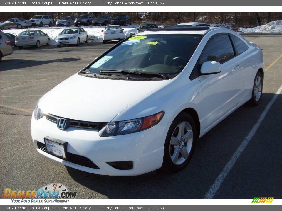 2007 Honda Civic EX Coupe Taffeta White / Ivory Photo #21