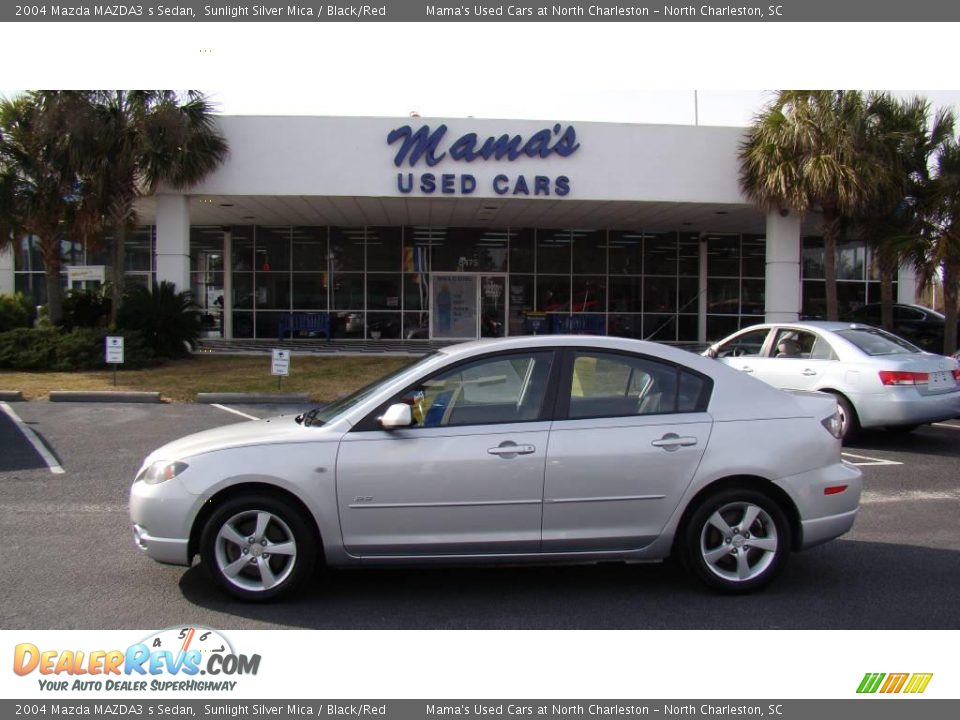 2004 Mazda MAZDA3 s Sedan Sunlight Silver Mica / Black/Red Photo #1