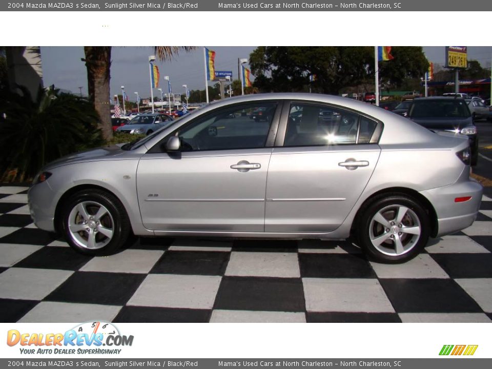 2004 Mazda MAZDA3 s Sedan Sunlight Silver Mica / Black/Red Photo #2