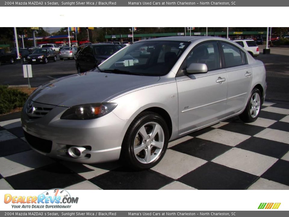 2004 Mazda MAZDA3 s Sedan Sunlight Silver Mica / Black/Red Photo #3