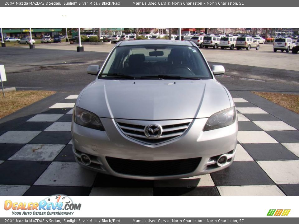 2004 Mazda MAZDA3 s Sedan Sunlight Silver Mica / Black/Red Photo #4