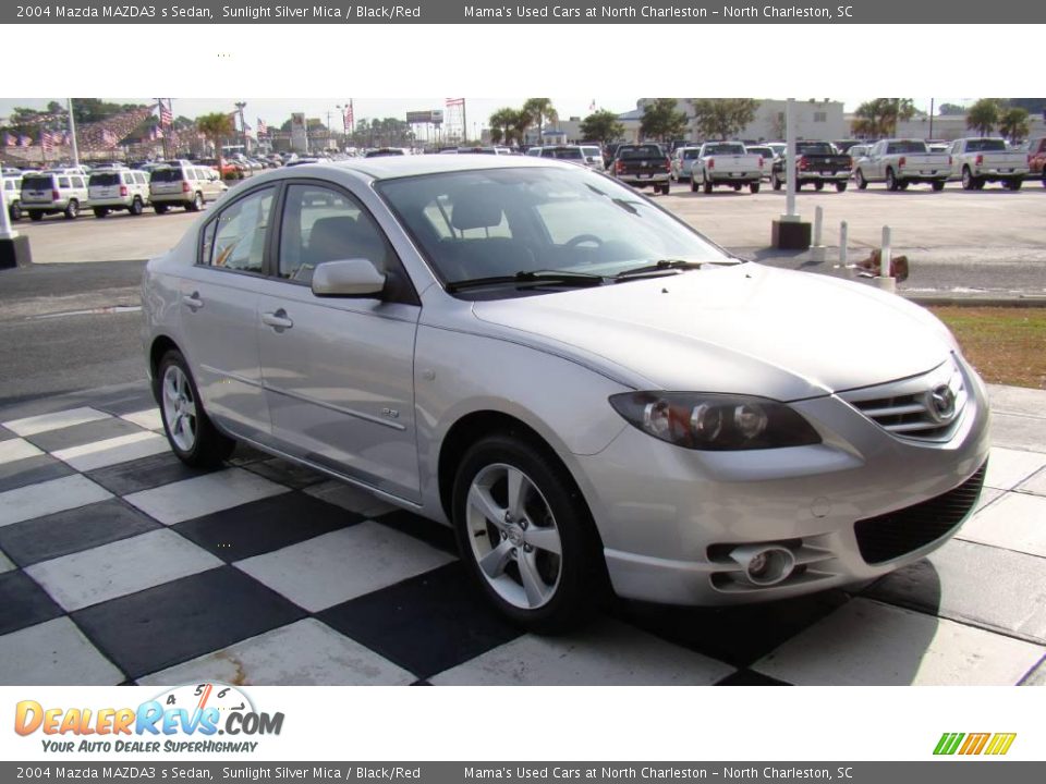 2004 Mazda MAZDA3 s Sedan Sunlight Silver Mica / Black/Red Photo #5