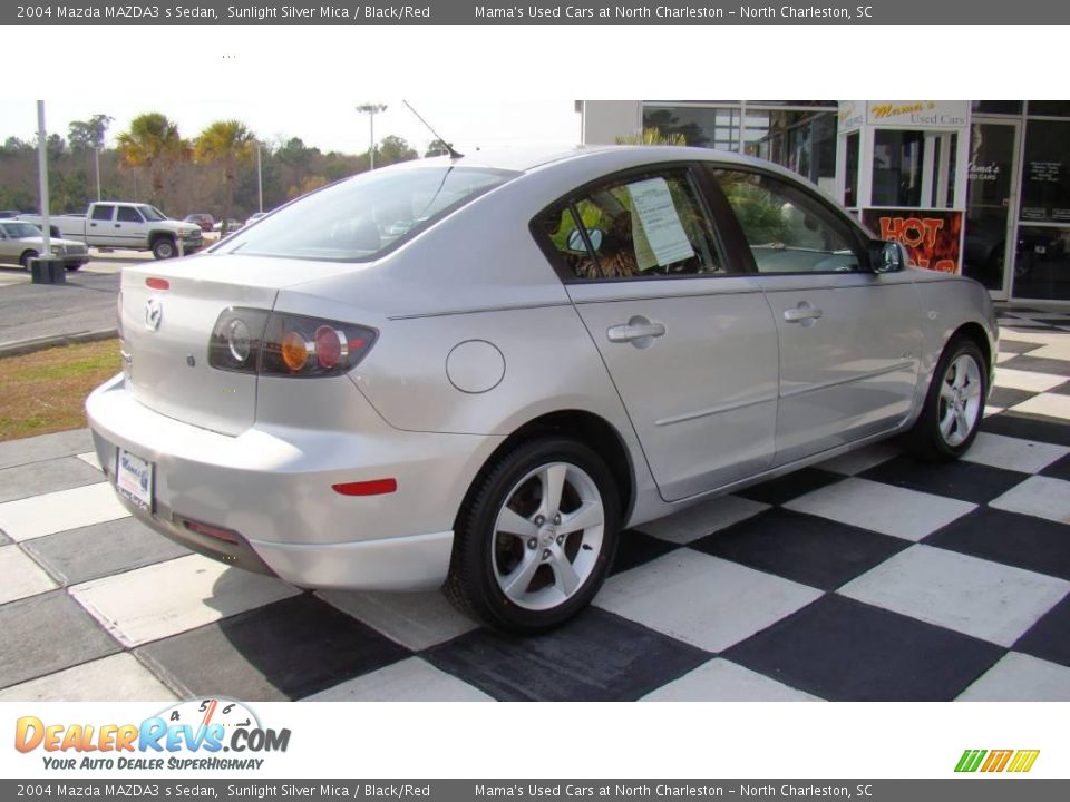 2004 Mazda MAZDA3 s Sedan Sunlight Silver Mica / Black/Red Photo #7